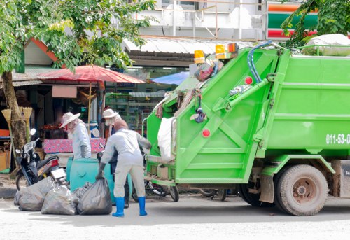 Operative preparing for a flat clearance with protective gear